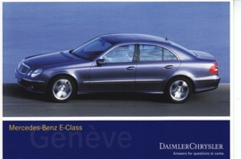 Mercedes-Benz E-Class, A6-size postcard, Geneva 2002