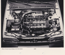 Honda Accord Sedan DOHC 2.0i-16V engine, large press photo, Europe, 2/1987