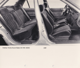 Honda Accord Sedan DOHC 2.0i-16V interior, large press photo, Europe, 2/1987