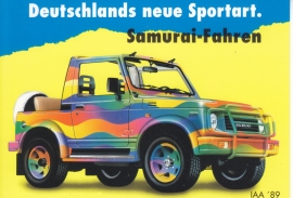 Samurai SJ Cabriolet, DIN A6-size postcard, German language, 1989