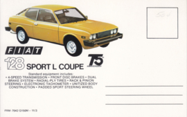 128 Sport L Coupe, standard size, US postcard (# 7542)