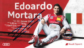 Racing driver Edoardo Mortara, signed postcard 2015 season, German language