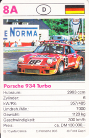 934 Turbo - card 8A - size 9 x 6 cm, German language