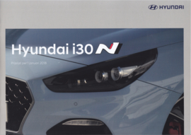 i30 N Hatchback pricelist brochure, 12 pages, 01/2018, Dutch language