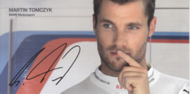 DTM driver Martin Tomczyk, oblong autogram card, 2015, German/English