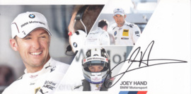 DTM driver Joey Hand, oblong autogram card, 2014, German/English