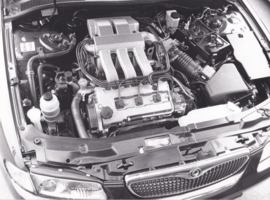 Mazda Xedos 9 Sedan engine, press photo, Germany, 9/1993