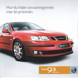 9-3 SportSedan LinearPlus brochure, 4 pages, about 2006, Swedish language