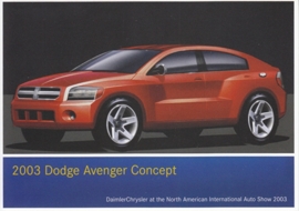 Dodge Avenger Concept, A6-size postcard, NAIAS 2003