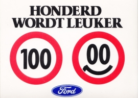 Ford 100 KPH, sticker, 11 x 8 cm