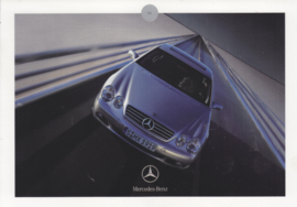 Mercedes CL Coupe, 4 attached postcards, A5-size, German language, 02/1999 (in cover)