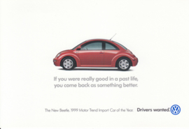 New Beetle, DIN A6-size postcard, USA, 1999