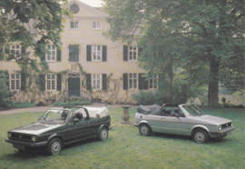 VW Golf Cabriolet by Karmann,  A6-size postcard, 1980s, German