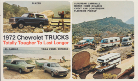 Chevy Trucks, 7 models, US postcard, standard size, 1972