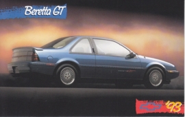 Beretta GT Coupe, US postcard, standard size, 1993