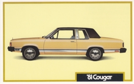 Cougar, US postcard, standard size, 1981