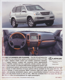 Lexus GX 470 SUV - press photo - circa 2001 - English (USA)