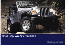 Jeep Wrangler Rubicon, A6-size postcard, NAIAS 2002