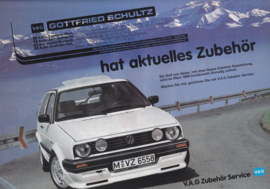 VW/Audi accessories brochure, 4 pages,  A4-size, German language, 1989