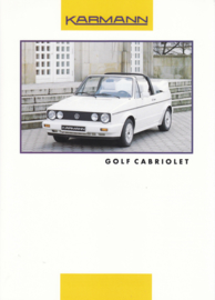 VW Golf Cabriolet by Karmann brochure, 2 pages, about 1992, 3 languages