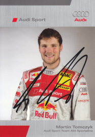 DTM racing driver Martin Tomczyk, signed postcard 2005 season, German language