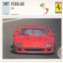Ferrari F40 card, German language, D6 067 01-07