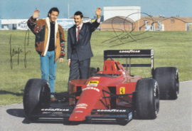 Formula One autogram postcard with drivers Berger & Mansell, 1989, # 544