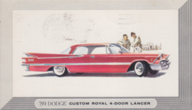 Custom Royal 4-Door Lancer, US postcard, standard size, 1959