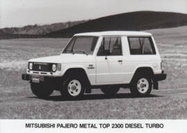 Mitsubishi Pajero Metal Top 2300 Diesel Turbo, press photo, Belgium, 1/1986