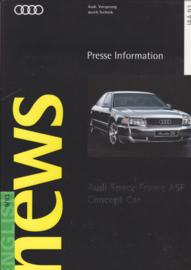 Audi Space Frame Concept Car press kit with  photo's & sheets, Frankfurt, 9/2003