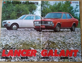 Colt Lancer & Galant fold-out brochure, 8 pages, 8/1974, English language