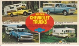 Trucks 4 models, US postcard, standard size, 1969