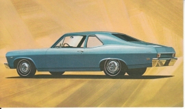 Chevy II Nova Coupe, US postcard, standard size, 1968