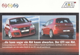 Golf GTi tuned by ABT,  A6-size postcard, German language, about 2006