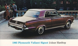 Valiant Signet 2-Door hardtop, US postcard, standard size, 1965