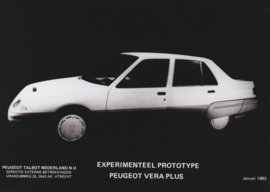 Peugeot Vera Plus  prototype model, press photo, Dutch, 1/1983