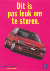 106 Hatchback postcard, A6-size, 1990s, Dutch language