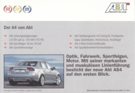 A4 Sedan ABT Tuning postcard, A6-size, German language