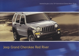 Jeep Grand (?) Cherokee Red River, A6-size postcard, Geneva 2003