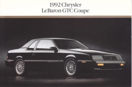 Le Baron GTC Coupe, US postcard, continental size, 1992