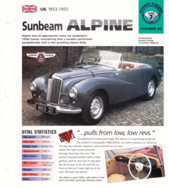 Sunbeam Alpine 1953-55 folder, 4 pages, number 29, Hot Cars series, # 12028