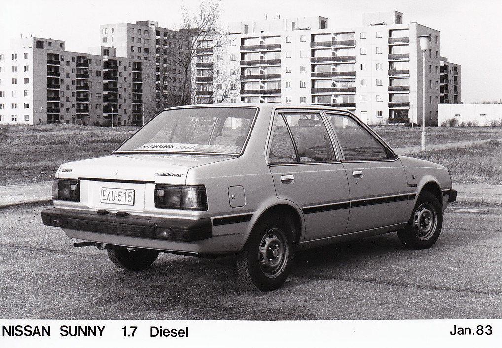 Nissan Sunny 1.7 Diesel 4-Door Sedan, press photo, Belgium, 01/1983
