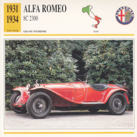 Alfa Romeo 8C 2300 card, Dutch language, D5 019 01-18