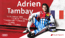 Racing driver Adrien Tambay, signed postcard 2015 season, German language