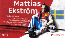 Racing driver Matthias Ekström, signed postcard 2015 season, German language