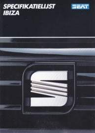 Ibiza specifications brochure, 6 pages, Dutch language, 03/1990