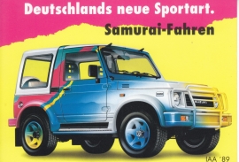 Samurai SJ Hardtop, DIN A6-size postcard, German language, 1989