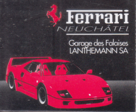 Mercedes-Benz 190 & Ferrari F40 match box, French language, Swiss