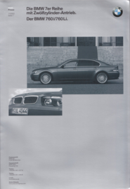 BMW 760i/760Li Sedan 12 Cylinder press kit with photo's, CD-Rom & text sheets, Germany, 11/2002