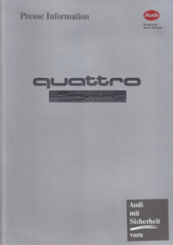 Audi quattro Spyder study model press kit with photo's & sheets, Germany, 9/1991